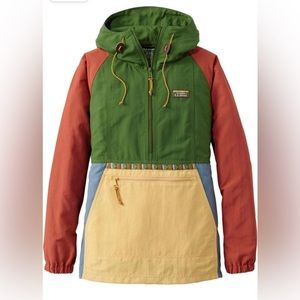 L.L. Bean Women's Mountain Classic Anorak Multi Hooded Pullover Jacket